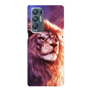 Чехол со Львом для Oppo Reno5 Pro Plus 5G (VPrint) (Красочный Лев)