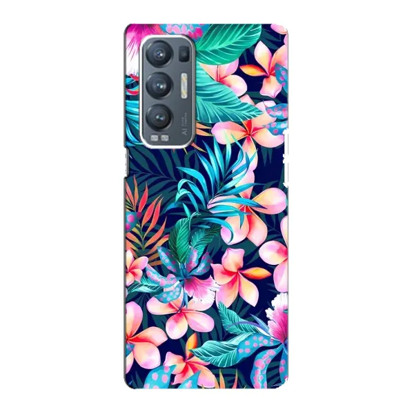Чехол с принтом «Красочные цветы» для OPPO Reno5 Pro Plus (5G)