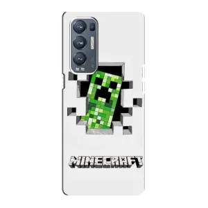 Чехол Майнкрафт на Oppo Reno5 Pro Plus 5G (AlphaPrint) Minecraft (крипер Майнкрафт)