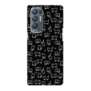 Чехол с принтом для Oppo Reno5 Pro Plus 5G (AlphaPrint) Модные коты (Меленькие котики)