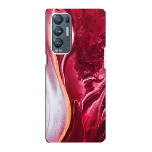 Чехол для Оппо Рено 5 Про Плюс (5G) - с принтом (Дизайнерские) (AlphaPrint) (Мрамор красный)