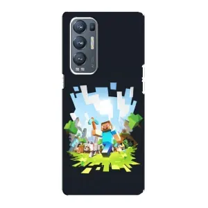 Чехол Майнкрафт на Oppo Reno5 Pro Plus 5G (AlphaPrint) Minecraft (персонажи Minecraft)