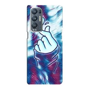 Чехол с принтом для Oppo Reno5 Pro Plus 5G (AlphaPrint - Знак сердечка) (Радужное сердце)
