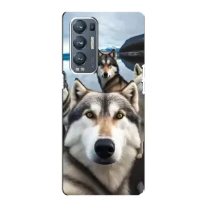 Чехол с Хаски для Oppo Reno5 Pro Plus 5G - (AlphaPrint) (Селфи ХАски)