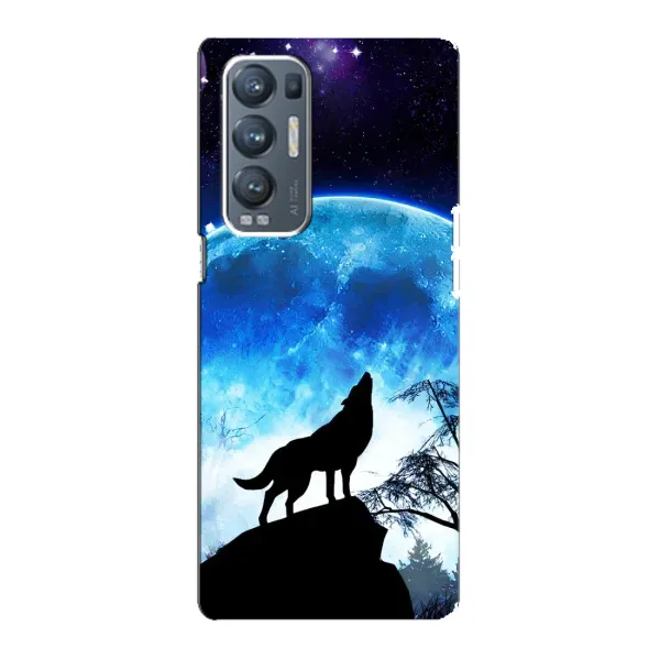 Чехол с принтом «Волк на луну» для OPPO Reno5 Pro Plus (5G)