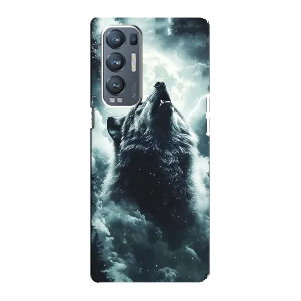 Чехол с принтом «Волк в облаках» для OPPO Reno5 Pro Plus (5G)