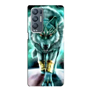 Защитные чехлы для Оппо Рено 5 Про Плюс (5G) (AlphaPrint) (ХИТ продаж) ВОЛК (Яркий волк)