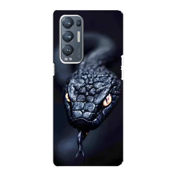Чехол с принтом «Черная змея» для OPPO Reno5 Pro Plus (5G)