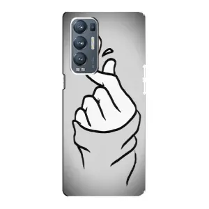 Чехол с принтом для Oppo Reno5 Pro Plus 5G (AlphaPrint - Знак сердечка) (Значок Love)
