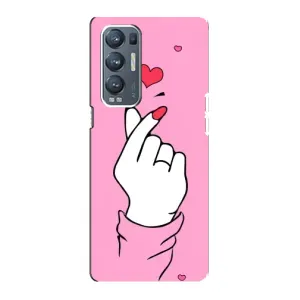 Чехол с принтом для Oppo Reno5 Pro Plus 5G (AlphaPrint - Знак сердечка) (Знак Love)