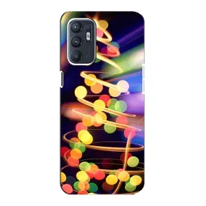 Новорічні Чохли для OPPO Reno6 4G (VPrint) (Ялинка в огоньках)