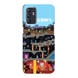 Чехол Майнкрафт на Oppo Reno6 4G (AlphaPrint) Minecraft (фон Minecraft)
