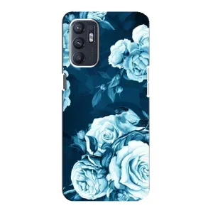 Чехлы (ART) Цветы на Oppo Reno6 4G (VPrint) (Голубые Бутоны)