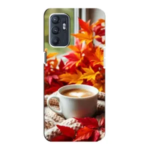 Чехол с уникальным дизайном «Осень с кофе» для Oppo Reno6 4G