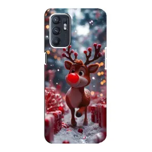 Яскравий чохол для OPPO Reno6 4G з Зимові Оленята (Олень серед подарунків)