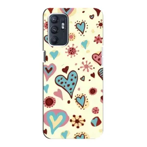 Чехлы для любимой на OPPO Reno6 4G (VPrint) (Сердечки)