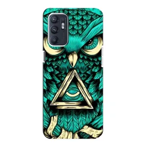 Чехол с птицами на Oppo Reno6 4G (VPrint) (Сова с глазом)