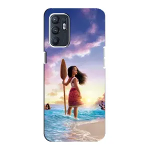 Чохол з мультфільмом Ваяна Oppo Reno6 4G (Моана з веслом)