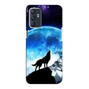 Защитные чехлы для Оппо Рено 6 (4G) (AlphaPrint) (ХИТ продаж) ВОЛК (Волк на луну)
