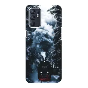 Новорічні, Святкові Чохли для Oppo Reno6 4G - 2024 год (Зимовий потяг)