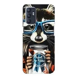 Чохол з принтом для OPPO Reno6 5G - (Прикольні) (AlphaPrint) (Єнот з банкою)