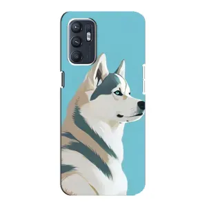 Чохол з Хаскі Oppo Reno6 5G - (AlphaPrint) (Хаскі арт)