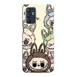 Чохол з Лабубу на Oppo Reno6 5G (Золота мавпа Bored Ape)