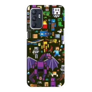Чехол Майнкрафт на Oppo Reno6 5G (AlphaPrint) Minecraft (Коллаж Майнкрафт)
