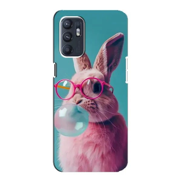 Чехол с принтом «Кролик в очках» для OPPO Reno6 5G