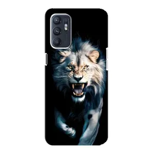Чохол з картинкою 'Хижаки' для Oppo Reno6 5G (Лев у темряві)