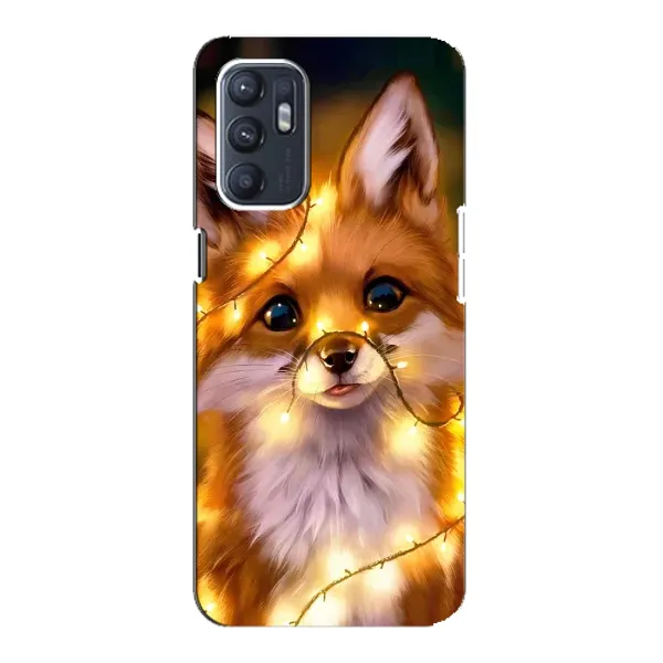 Чехол с принтом «Лисичка в гирляндах» для OPPO Reno6 5G
