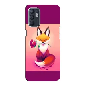 Чохли з картинкою Лисичка для Oppo Reno6 5G (VPrint) (Лиса з трояндою)