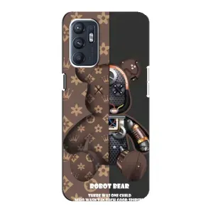 Круті Чохли Луі Віттон для Oppo Reno6 5G (AlphaPrint) (Ведмідь Луі Вітон)