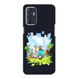 Чехол Майнкрафт на Oppo Reno6 5G (AlphaPrint) Minecraft (персонажи Minecraft)
