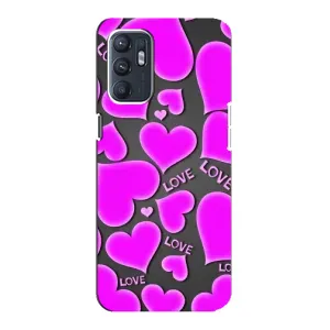 Чехлы для любимой на OPPO Reno6 5G (VPrint) (Pink hearts)