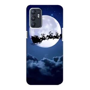 Новорічні Чохли для OPPO Reno6 5G (VPrint) (Санта - місяць)