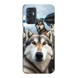 Чохол з Хаскі Oppo Reno6 5G - (AlphaPrint) (Селфі Хаскі)