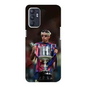 Чехол с футболистом Ламин Ямаль Oppo Reno6 5G (Ямаль с кубком)