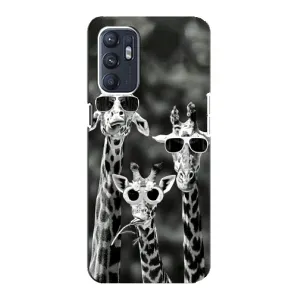 Силіконовий чохол з КАРТИНКАМИ літо для Oppo Reno6 5G (AlphaPrint) (Жирафи в окулярах)