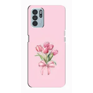 Чохол з розовим принтом для Oppo Reno6 Z (Букет квітів)