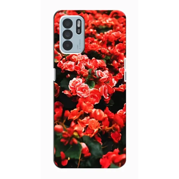 Чехол с принтом «Цветы красные» для OPPO Reno6 Z Чехол с принтом «Цветы красные» для OPPO Reno6 Z