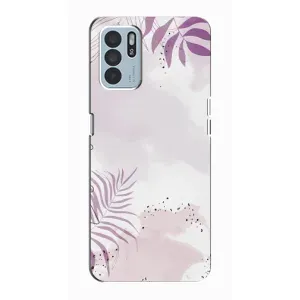 Чохол з квітковим принтом на OPPO Reno6 Z (Фіолетове листя)