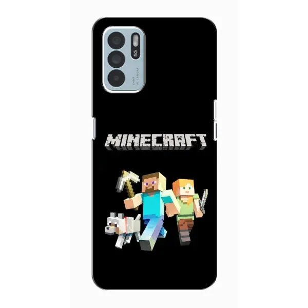 Чехол с принтом «герои Minecraft» для OPPO Reno6 Z