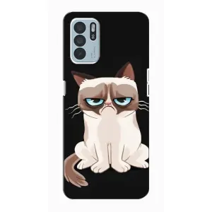 Чохол з принтом для Oppo Reno6 Z (AlphaPrint) Модні коти (Сумний кіт)