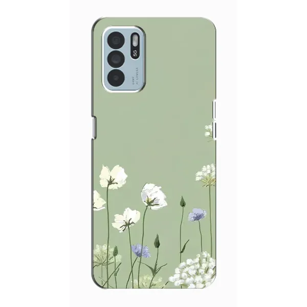 Чехол с принтом «Цветы на зеленом» для OPPO Reno6 Z