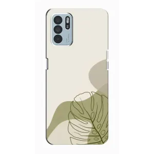 Силконовий чохол з принтом в квітах на Oppo Reno6 Z (Зелена монстера дизайн)