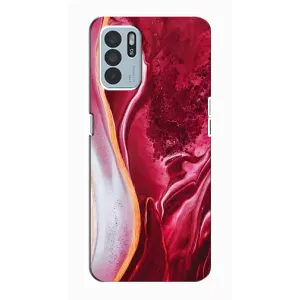 Чохол для OPPO Reno6 Z - з принтом (Дизайнерські) (AlphaPrint) (Мрамор червоний)