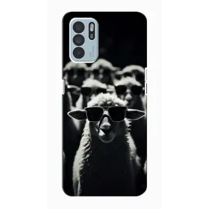Чохол з принтом стильні тварини для OPPO Reno6 Z (Овечка в окулярах)