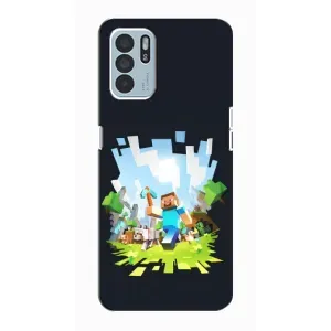 Чохол Майнкрафт на Oppo Reno6 Z (AlphaPrint) Minecraft (персонажі Minecraft)
