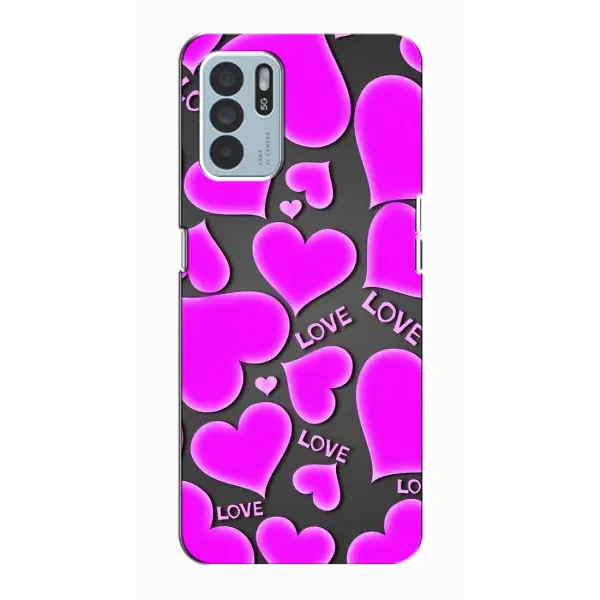Чехол с принтом «Pink hearts» для OPPO Reno6 Z Чехол с принтом «Pink hearts» для OPPO Reno6 Z